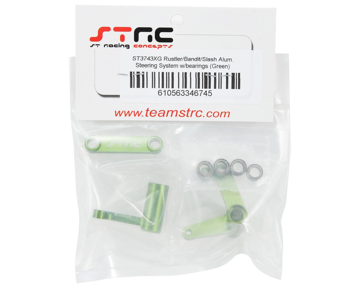 ST Racing Concepts ST3743XG Aluminum Steering Bell Crank System with Bearings (Green)