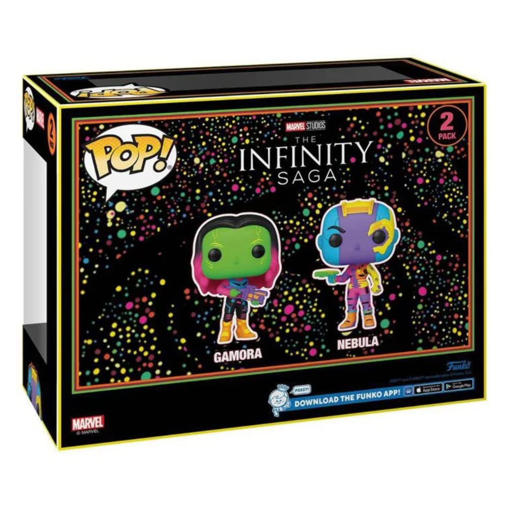 Pop! Exclusive Black Light Two Pack Marvel Guardians of The Galaxy Vol. 2 Gamora & Nebula #2