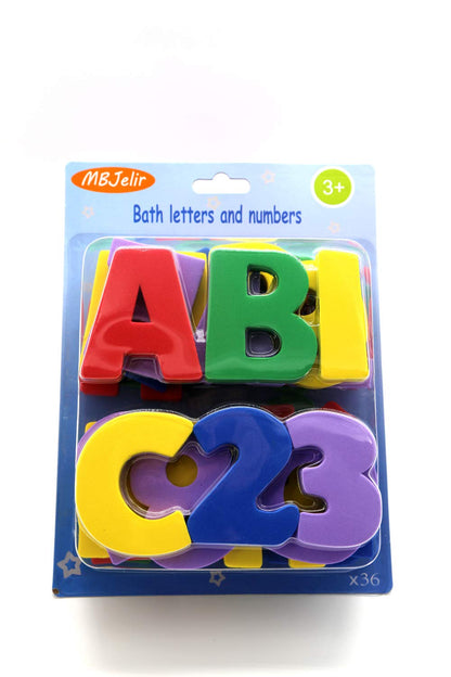 MBJelir Bath Foam Toys Stick Letters and Numbers for Baby -36pcs Set,Full Set Floating Waterproof Bathroom Alphabet Toys, Bathtub Educational Toy