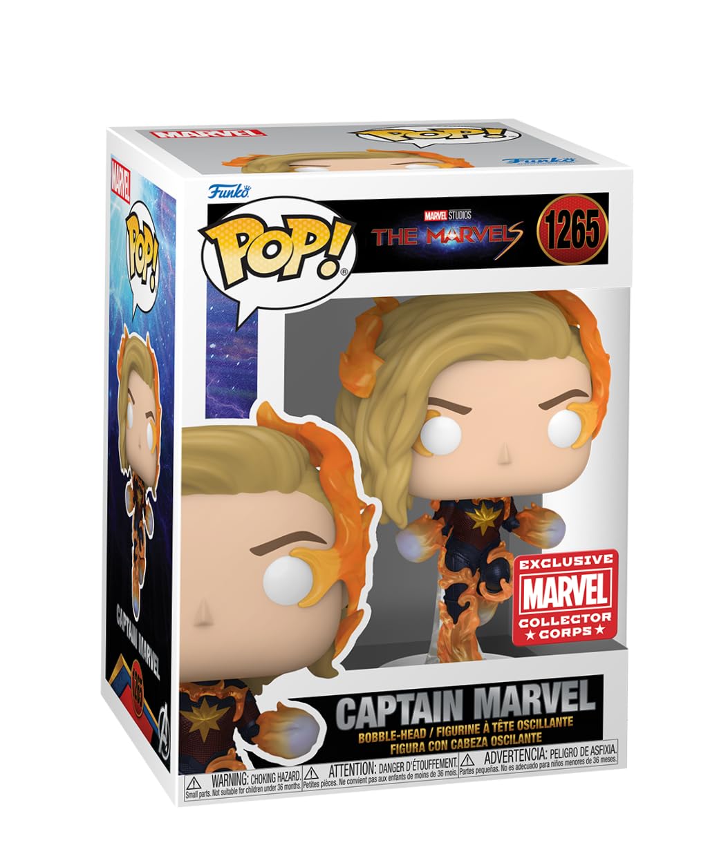 Pop! Marvel Collector Corps Exclusive The Marvels Captain Marvel #1265 w/Free Acrylic CASE