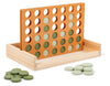 Neutral Wooden Four in a Row Game, Aesthetic Two Player Montessori Travel Board Game for Kids and Adults, Perfect Coffee Table Decor and Housewarming