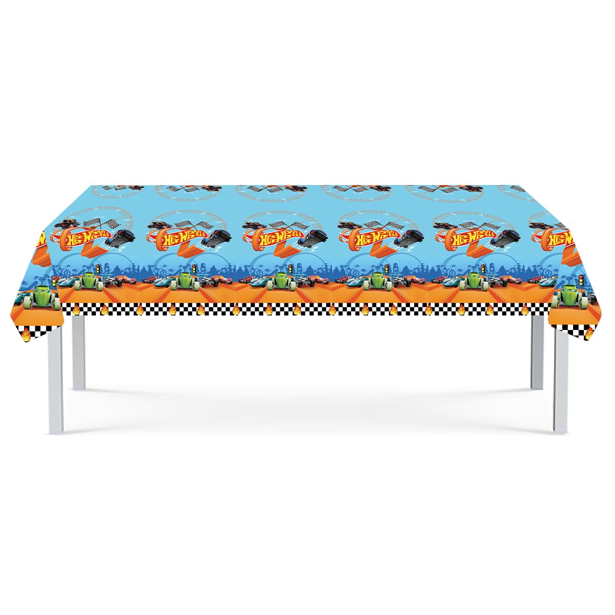 DRENGE 1pcs hot car Wheels Birthday Party Tablecloth Table Cover,hot car Wheels Birthday Supplies Decorations