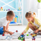 24 Packs Train Building Blocks with Valentines Gift Cards, 6 in 1 Train Building Blocks Sets for Boys Girls Goodie Bags Carnival Prizes Birthday