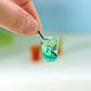 Miniature Lemon Juice Tea Cup, Miniature Cocktail Cup, Fruit Teacup, Drink Cup, Dollhouse Miniatures Diorama Ornament Supplies (3pcs) (Pink Cup)