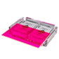 Luxe Dominoes Modern Elegant Playing Card Deck Holder Tray with 2 Decks of Playing Cards in Unique Stylish Deluxe Acrylic Box with Color lid (Neon