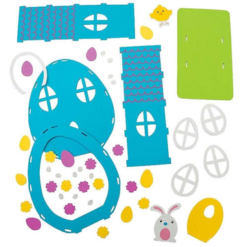Set of 3 DIY Foam Easter House Kit - Craft Bunny and Chick Decoration