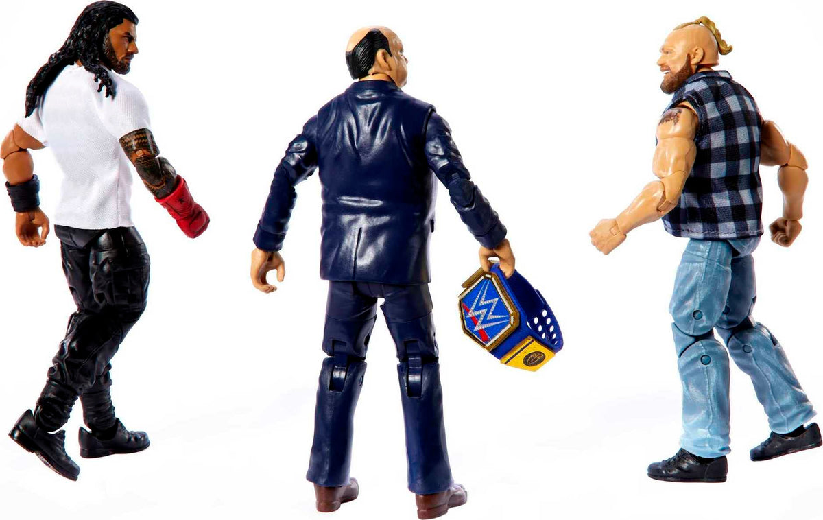 Mattel Action Figure 3-Pack Tribal Chief vs Beast IncarnateRoman Reigns Brock Lesnar & Paul Heyman Elite Collection with Universal Championship &