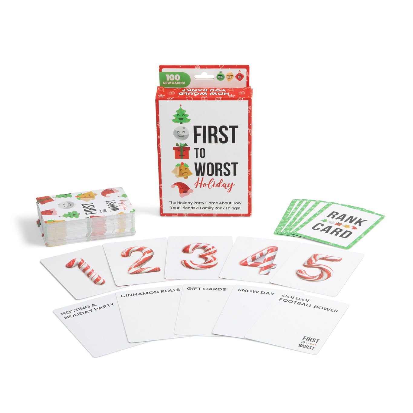 First to Worst Holiday Party Game Travel Edition - A Festive Card Game About How Your Friends & Family Rank Things for White Elephant Parties