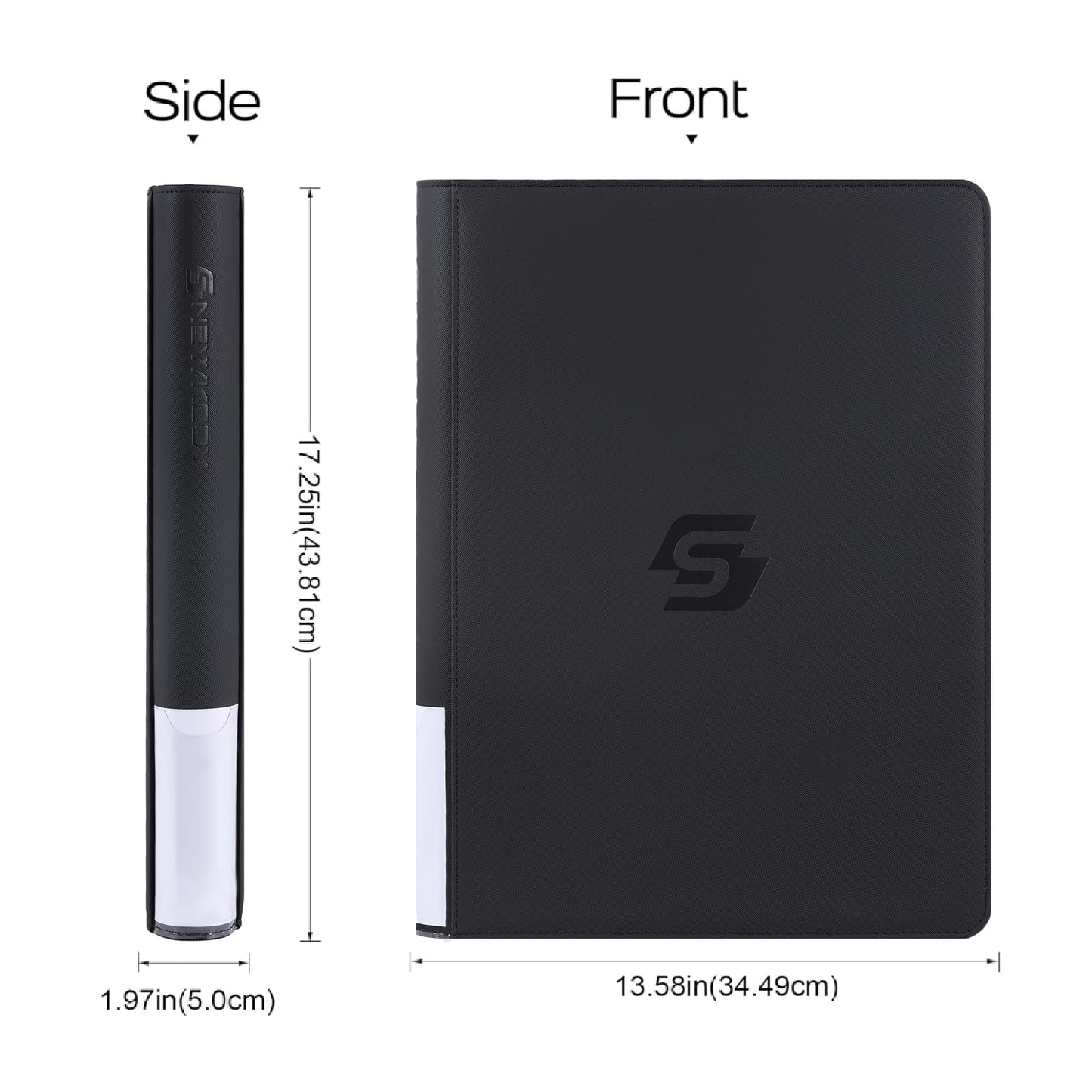 Snekdy premium 1024-pocket trading card binder, 16-pocket cards album, waterproof PU-leather Cover album with side loading, holds gaming, baseball