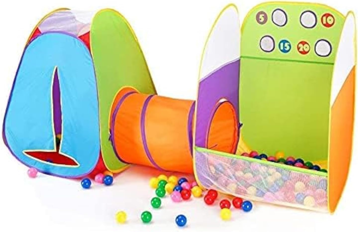 Alvantor® Kids Tent Play Tent Fun Toss It Game Zone 3-in-1 Pop Up Play Tunnel Indoor Outdoor Great Game & Toy Gift for Children (Include 4 Balls)