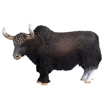 FLORMOON Animal Figures Realistic Yak Plastic Early Educational Toys Cupcake Topper Party Gift for Kids 3+ Year Old(Black)