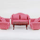 NWFashion Miniature Dollhouse Furniture 1/12 Scale Sofa Chair Sets with Beer (RED)