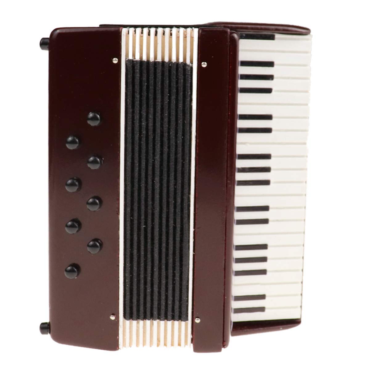 Dselvgvu Miniature Accordion with Case Mini Musical Instrument Accordion Replica Collectible Figurines Dollhouse Accessories Model Home Decoration