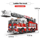 BYWbricks City Ladder Fire Truck Building Blocks Set (711 pcs) Toy Station Firetruck Bricks Collectible Fire Engine Building Kit Model Gift for Boys