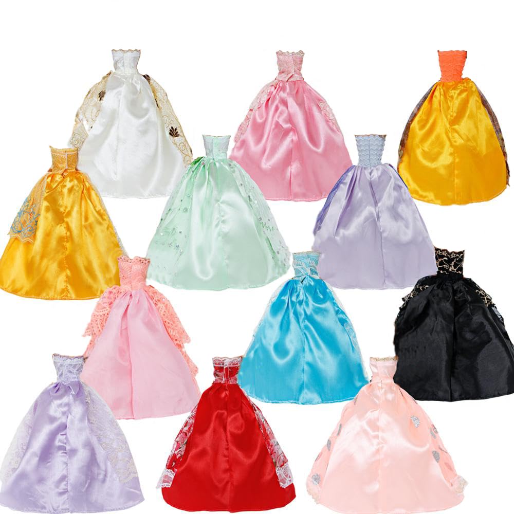 GIETIOS 5Pcs Handmade Clothes Dress for Doll Wedding Party Dresses Gown Outfit Costume Suit for 11.5 inch Dolls Random Style
