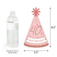 Big Dot of Happiness 40th Pink Rose Gold Birthday - Cone Happy Birthday Party Hats for Kids and Adults - Set of 8 (Standard Size)