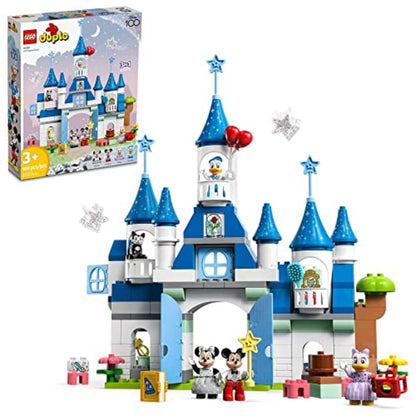LEGO DUPLO Disney 3in1 Magic Castle Building Set for Family Play with 5 Disney Figures Including Mickey, Minnie, and Their Friends, Magical Adventure