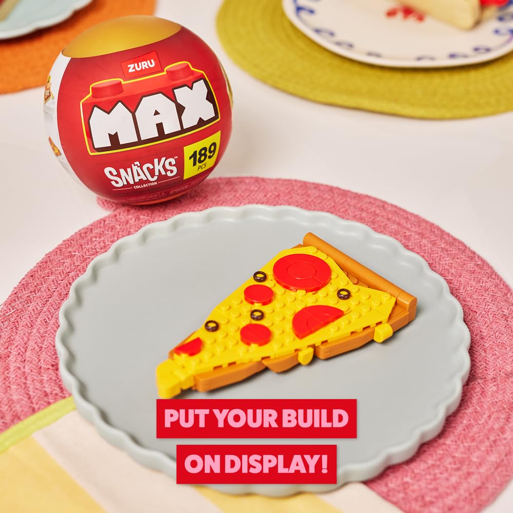 MAX Premium Snacks Building Bricks Collection (Pizza) by ZURU. Building Bricks for Teens, Adults and Collectors. Build, Collect and Display Your