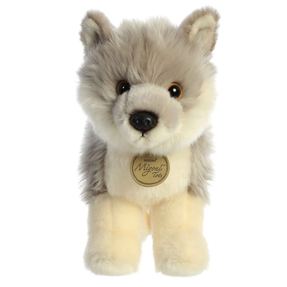Aurora® Adorable Miyoni® Tots Wolf Pup Stuffed Animal - Lifelike Details Make a Cherished Companion - Perfect for Decorating Bedrooms or Classrooms