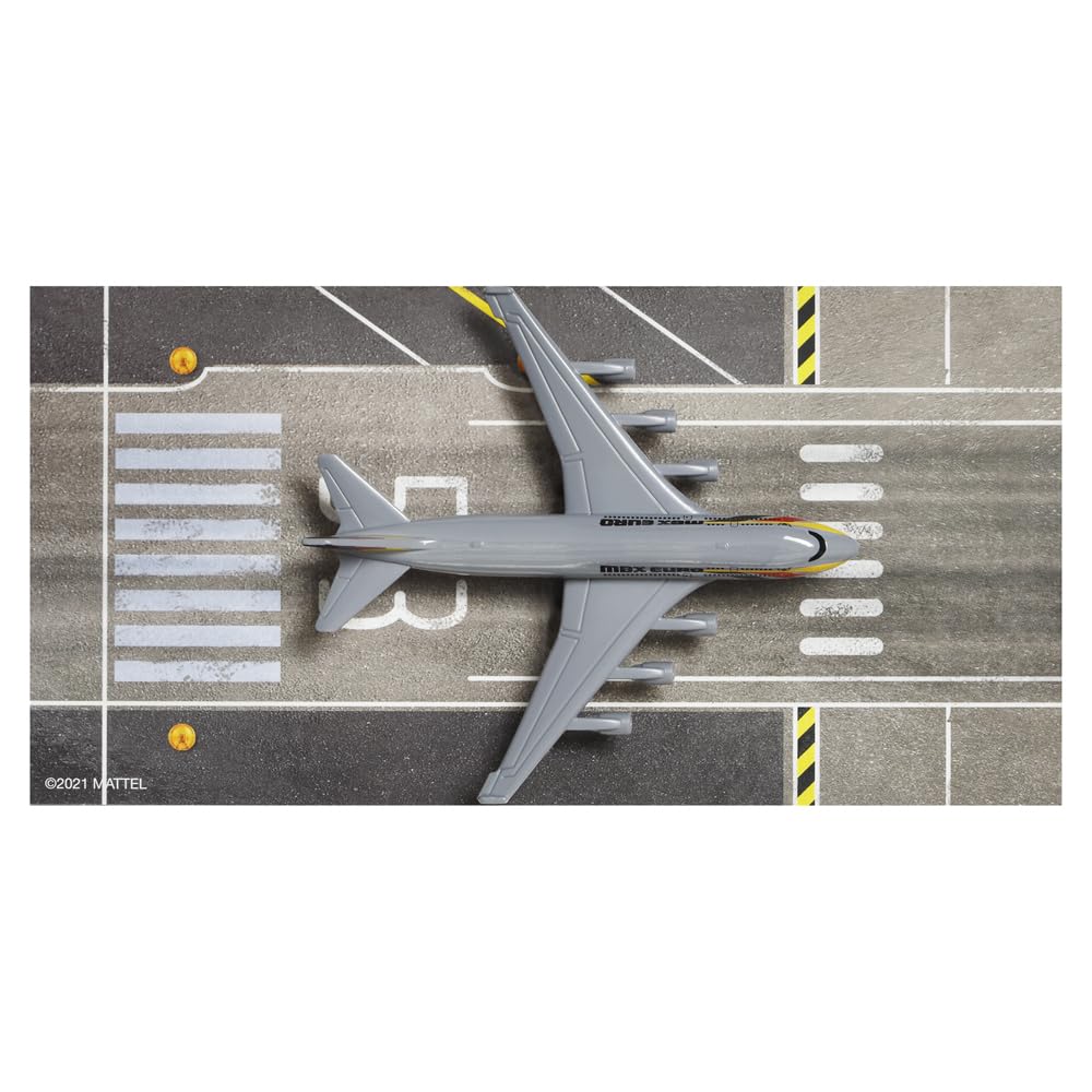 Matchbox Collectible Die-Cast Metal Sky Busters MBX 6-2 Airliner Airplane - HVM39 ~ Silver Passenger Euro Airline Jet Airplane ~ Includes Playmat