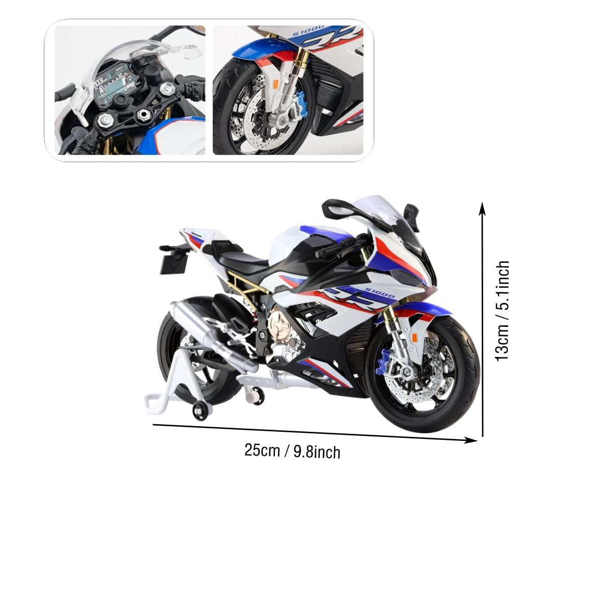 HTLNUZD 1:9 Racing Motorcycle Car Model S1000RR Adult Die Cast Collection Decoration Gift