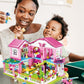 SlubanKids Girls Dream Villa Building Sets for Kids, Colorful 3D 896 Pc Stackable Toys, DIY Villa Building Creative Play, Includes People, DIY Design