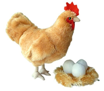 Adore 12" Penny the Hen Chicken with Eggs and Nest Stuffed Animal Plush Toy