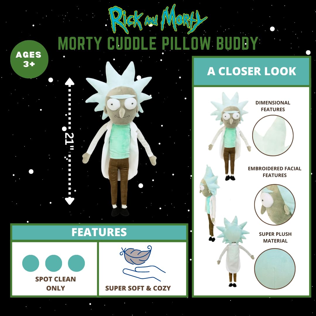 Franco Collectibles Kidult Adult Swim Rick & Morty Super Soft Plush, (100% Officially Licensed Product), Rick The Scientist