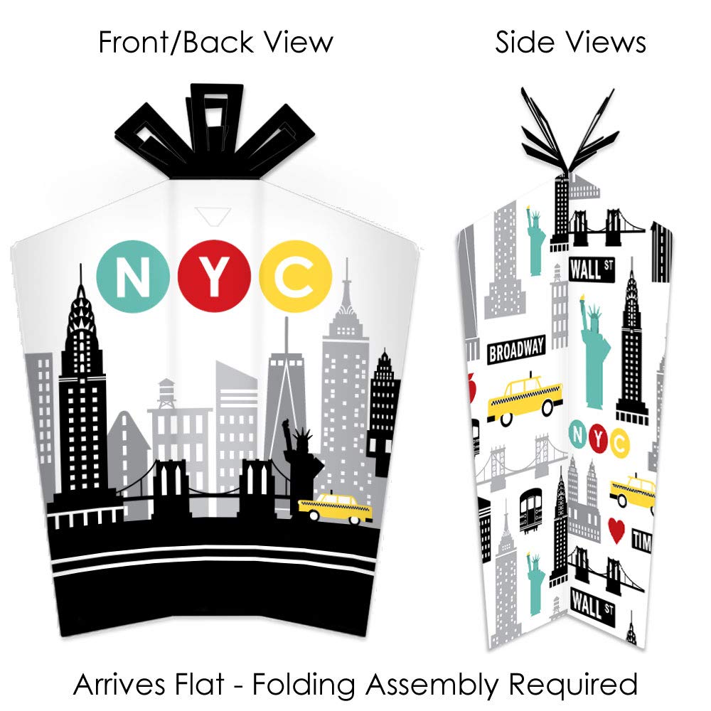 Big Dot of Happiness NYC Cityscape - Table Decorations - New York City Party Fold and Flare Centerpieces - 10 Count