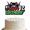 Video Game Happy 12th Birthday Cake Topper,Glitter Gaming Cake Decor,Perfect for Kids/Teens Video Game Theme Birthday Supplies,Boys 12th Birthday