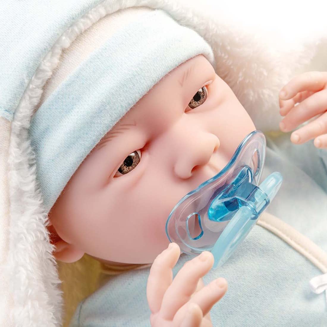 JC Toys - La Newborn Nursery | 8 Piece Bunting Soft Body Baby Doll Gift Set | 15.5" Life-Like Soft and Posable Newborn Doll with Accessories | Blue