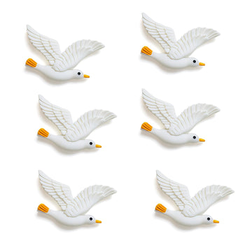 XRI XURUOYI 12Pcs Miniature White Flying Dove Figurines, Elegant Resin Peace Birds for Dollhouse Garden, Rooftop, Wedding Scenes, Collectible Animal