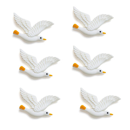 XRI XURUOYI 12Pcs Miniature White Flying Dove Figurines, Elegant Resin Peace Birds for Dollhouse Garden, Rooftop, Wedding Scenes, Collectible Animal