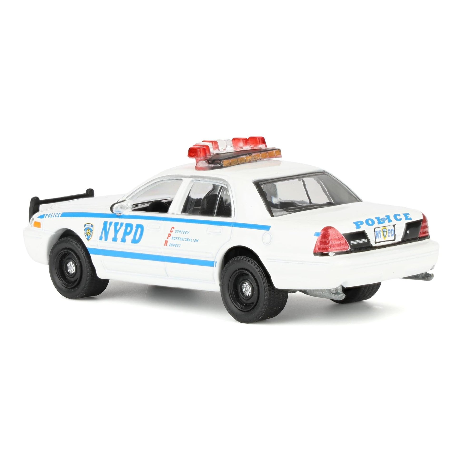 2011 Ford Crown Victoria Police New York Police Department (NYPD) with NYPD Squad Number Decal Sheet Hobby Exclusive 1/64 Diecast Model Car by