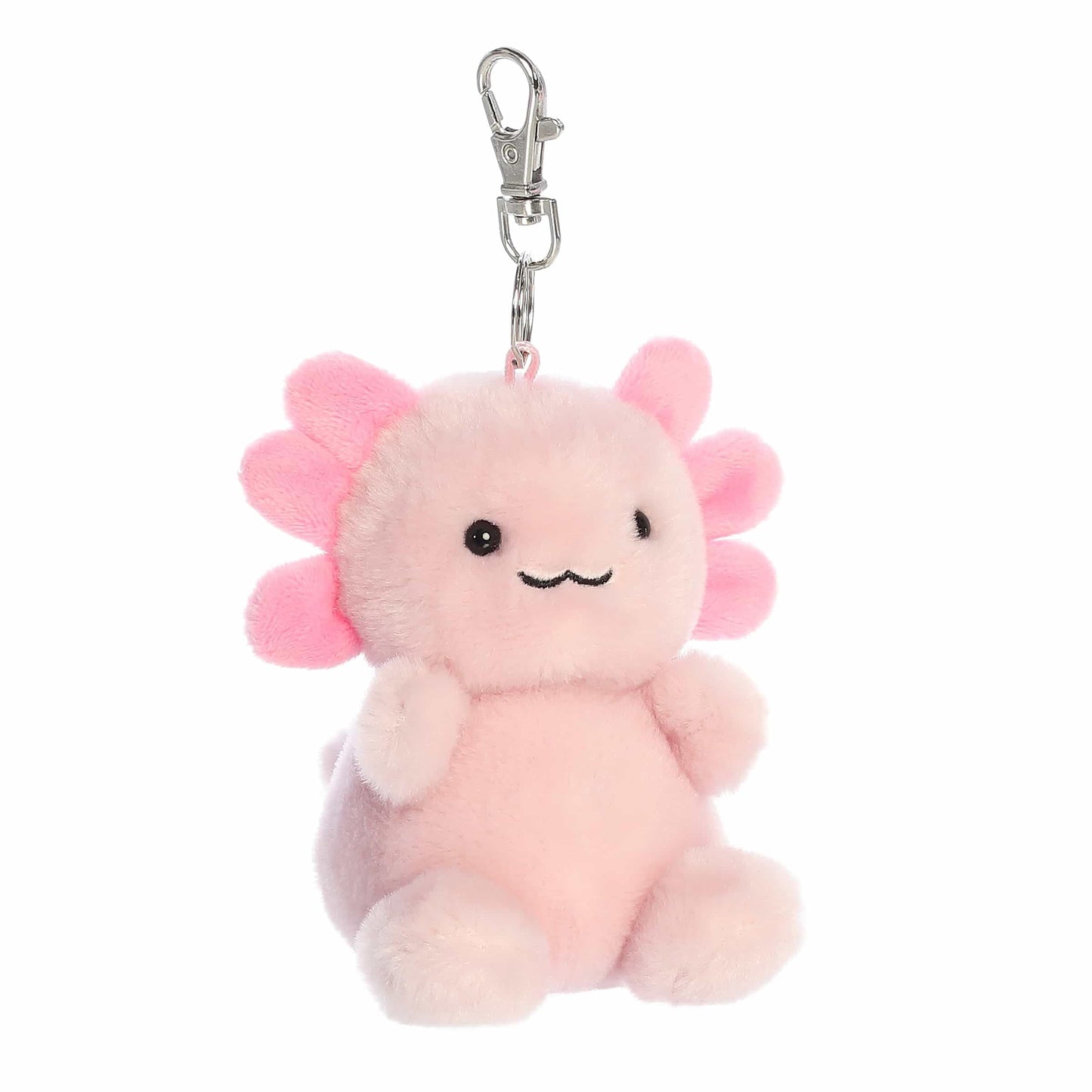 Aurora® Adorable Palm Pals™ Ax Axolotl™ Clip-On- Fun Collectible Plush for Kids and Adult Collectors - Perfect for Backpacks and Birthday Gifts - Pink