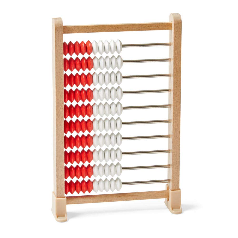 hand2mind Mini 100-Bead Wooden Rekenrek, Number Rack, Abacus for Kids Math, Counting Beads, Math Counters for Kids, Educational Toys for Elementary