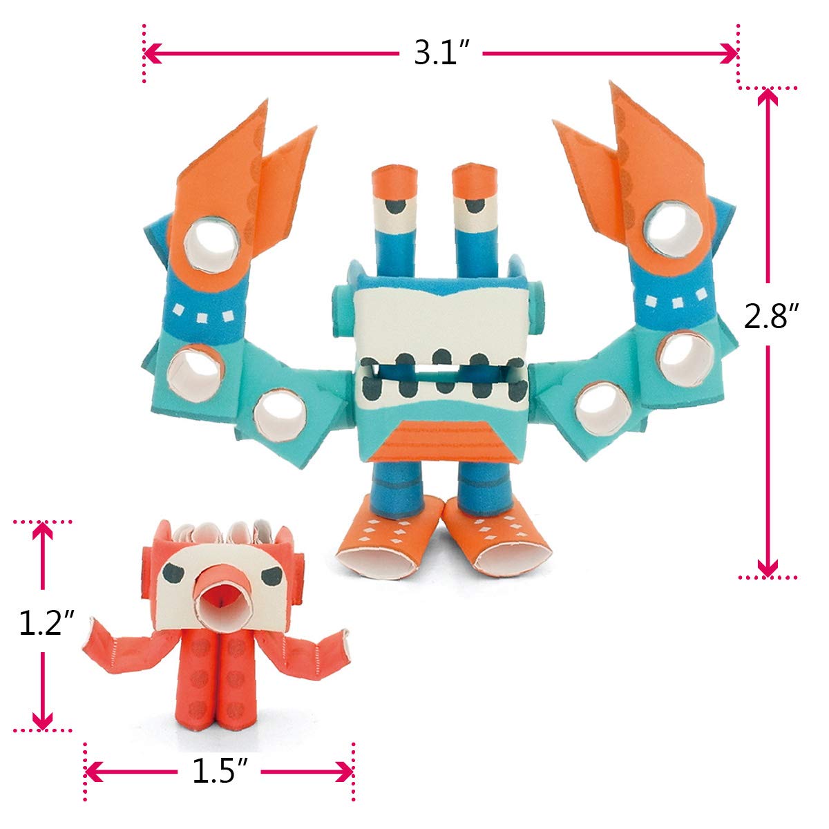 PIPEROID Octo & Deca Mischievous Octopus & Crab - Japanese 3D Paper Puzzle DIY Robot kit for Kids and Origami Kit for Adults