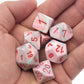 DND Dice Set - Chessex D&D Dice-16mm Festive: Pop Art & Red Limited Edition Plastic Polyhedral Dice Set-Dungeons and Dragons Dice Includes 7 Dice - D4