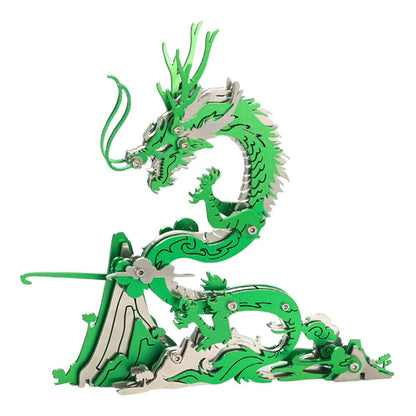 Mokrdomain Chinese Dragon 3D Metal Jigsaw Puzzle, Green, 92 Pieces