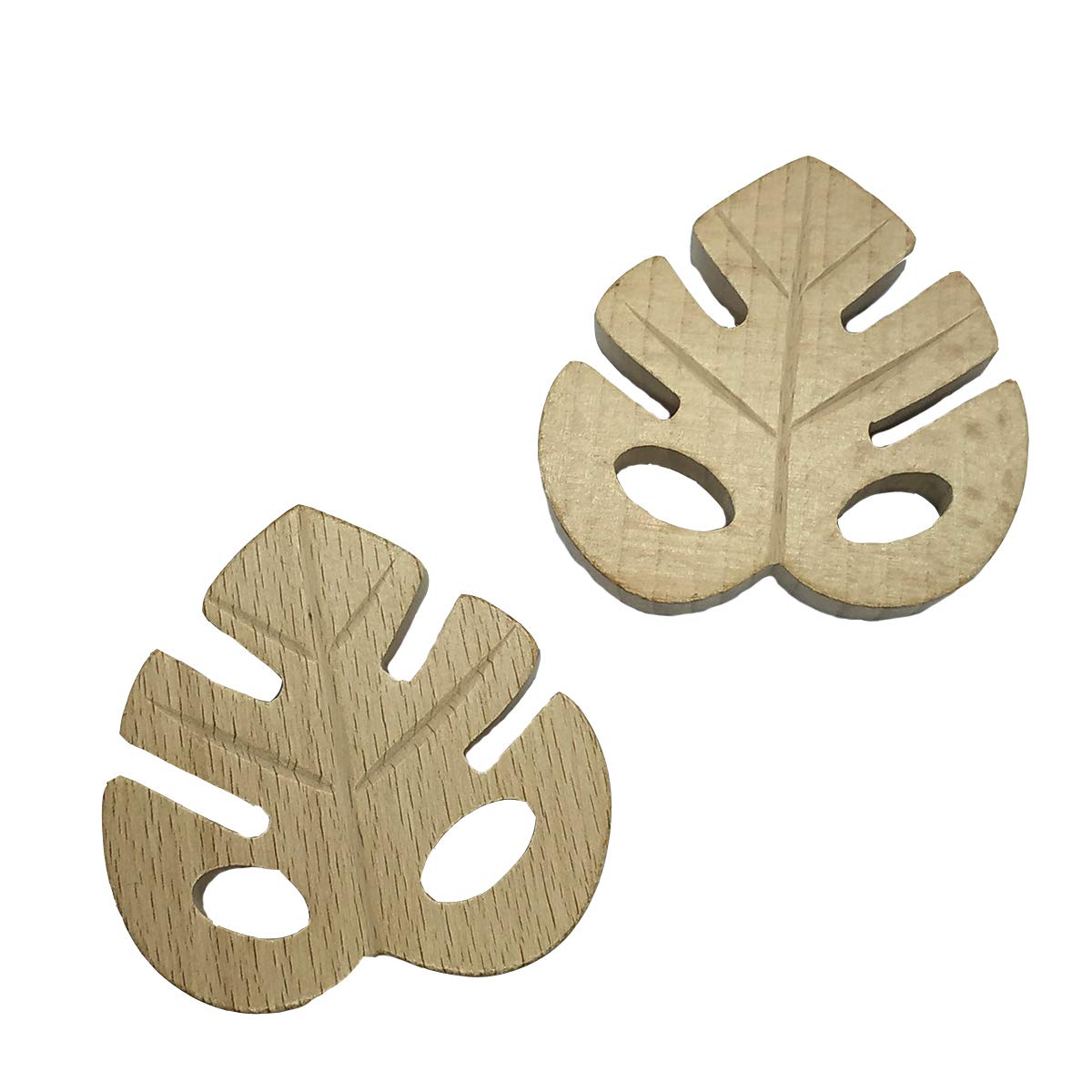 Alenybeby 5pcs Lovely Cartoon Wood Leaf Pure Natural Animal Shape Beech Wooden Handmade DIY Necklace Pendant (5pcs)