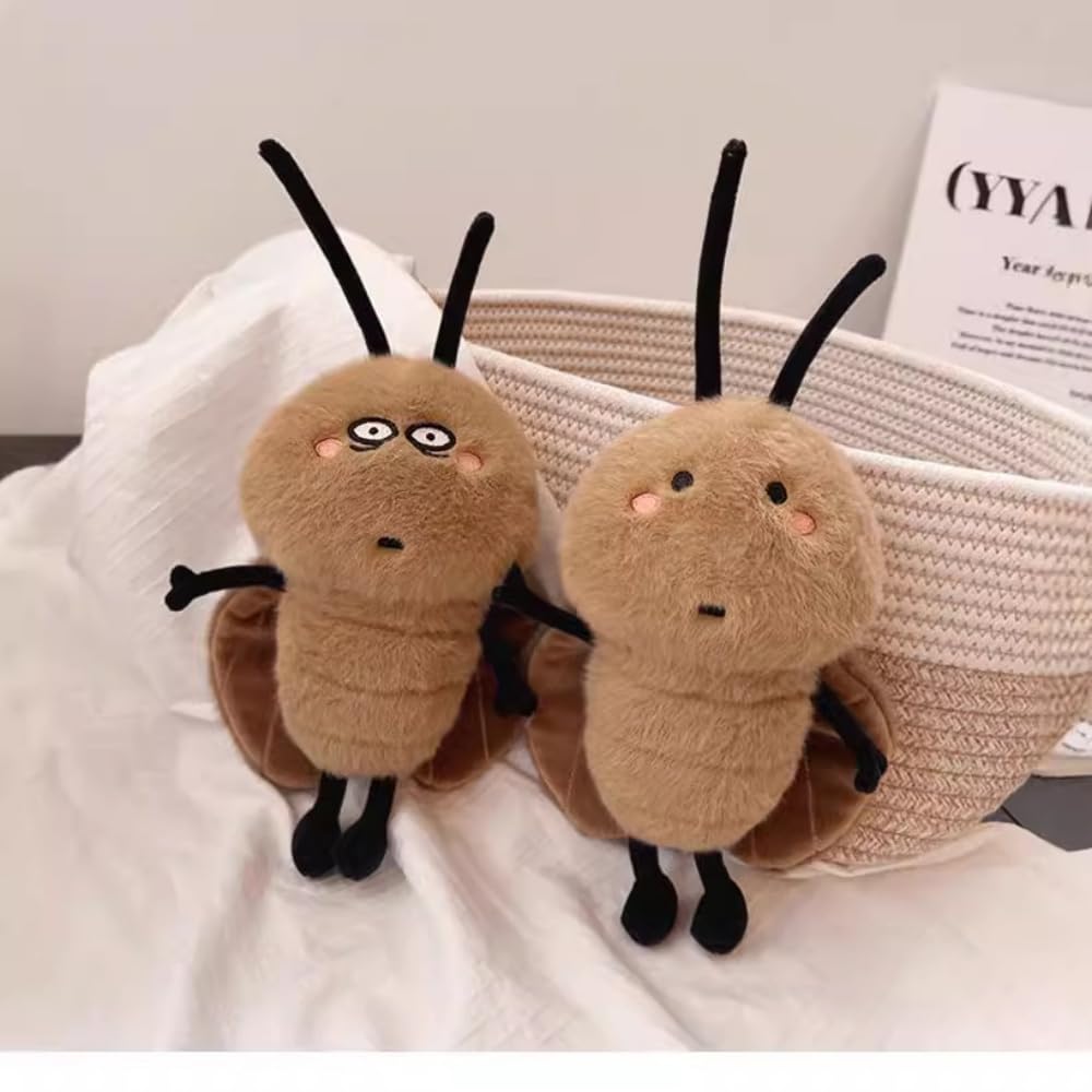 Xshelley 9.8inch Plush Cockroach Stuffed Animal Toys,Creative Cockroach Cartoon Doll Teasing Ugly Cute PlushToys,Fun Birthday Gifts Home Decor