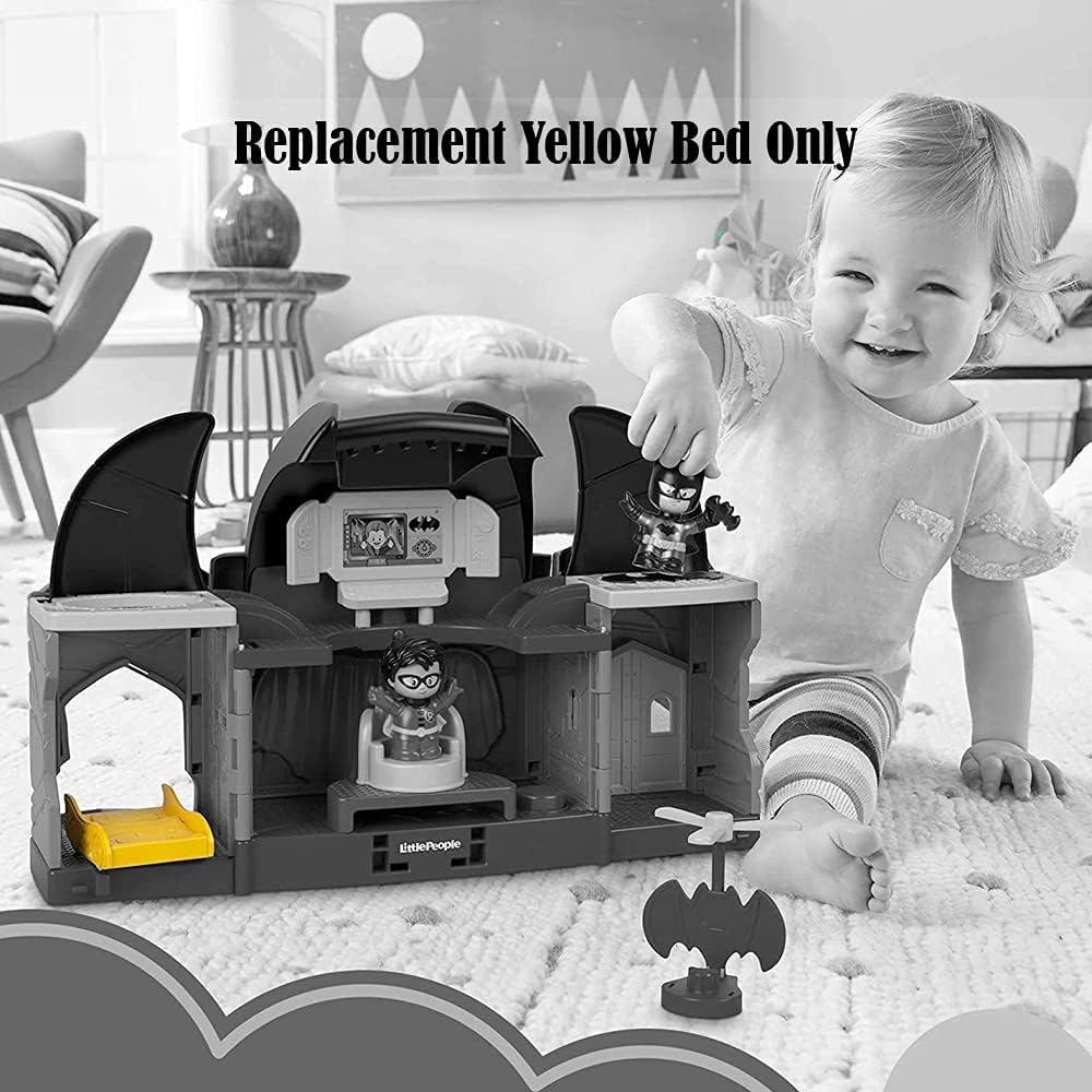 Fisher-Price Replacement Part Little People Inspired by DC Super-Friends Batcave Playset GMJ16 - Replacement Yellow Bed
