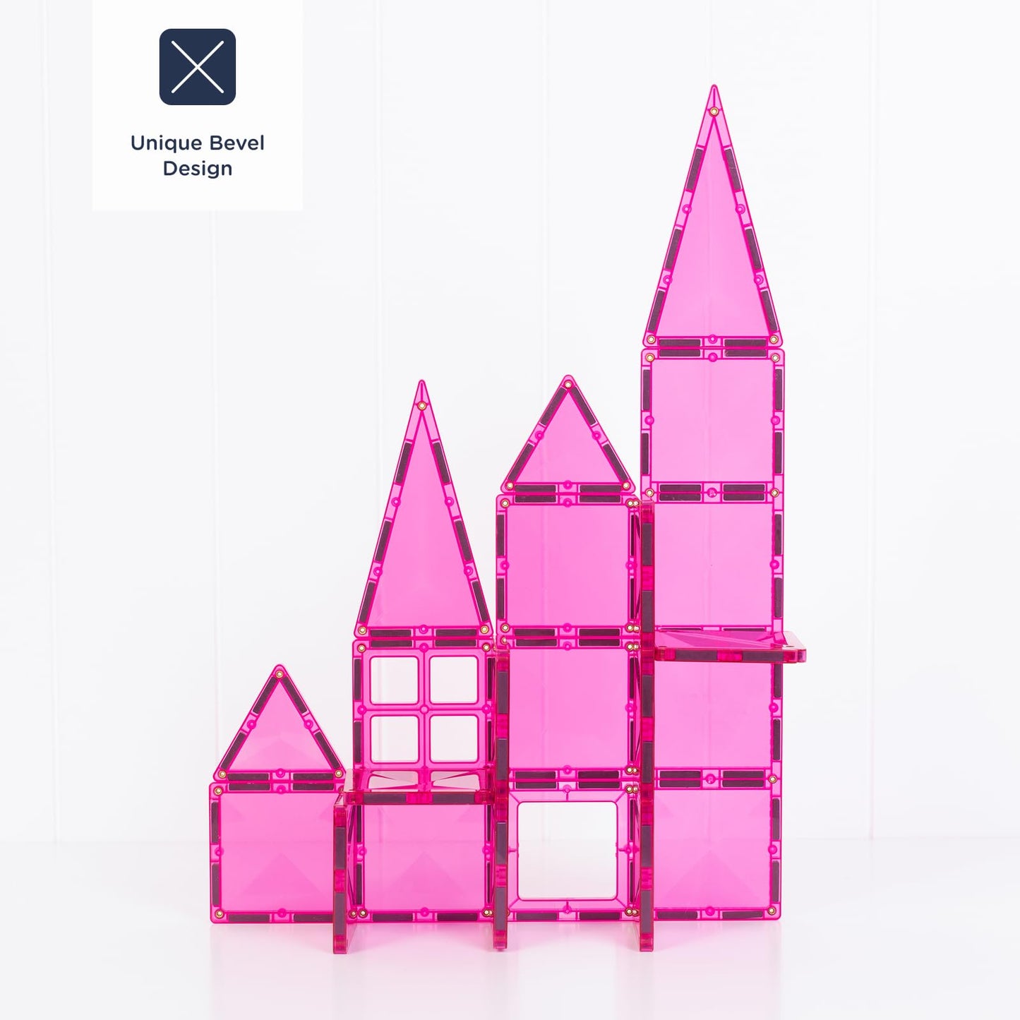 CONNETIX Magnetic Tiles Charity Edition Pink Pack, 20 Pieces