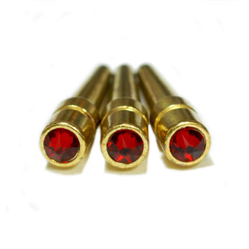 WE Games Brass Cribbage Pegs with Austrian Crystals - Set of 3 - Siam Red