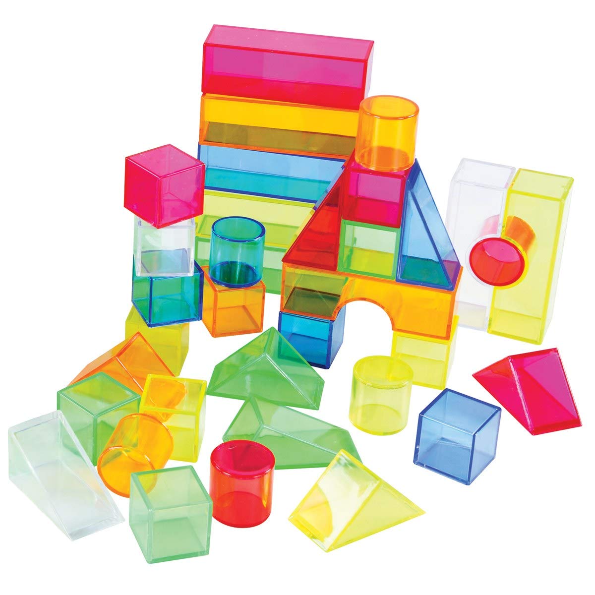 Joyn Toys Transparent Light and Color Blocks - 108 Pieces