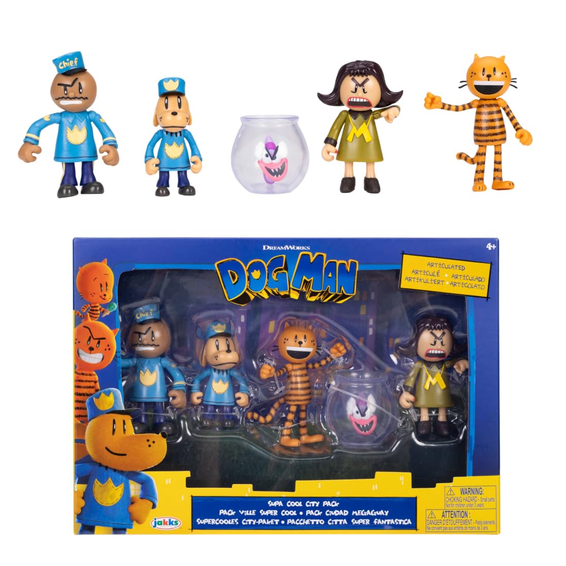 Dog Man 2.5" Inch Figures 5-Pack Multipack from Jakks Pacific's Wave #3