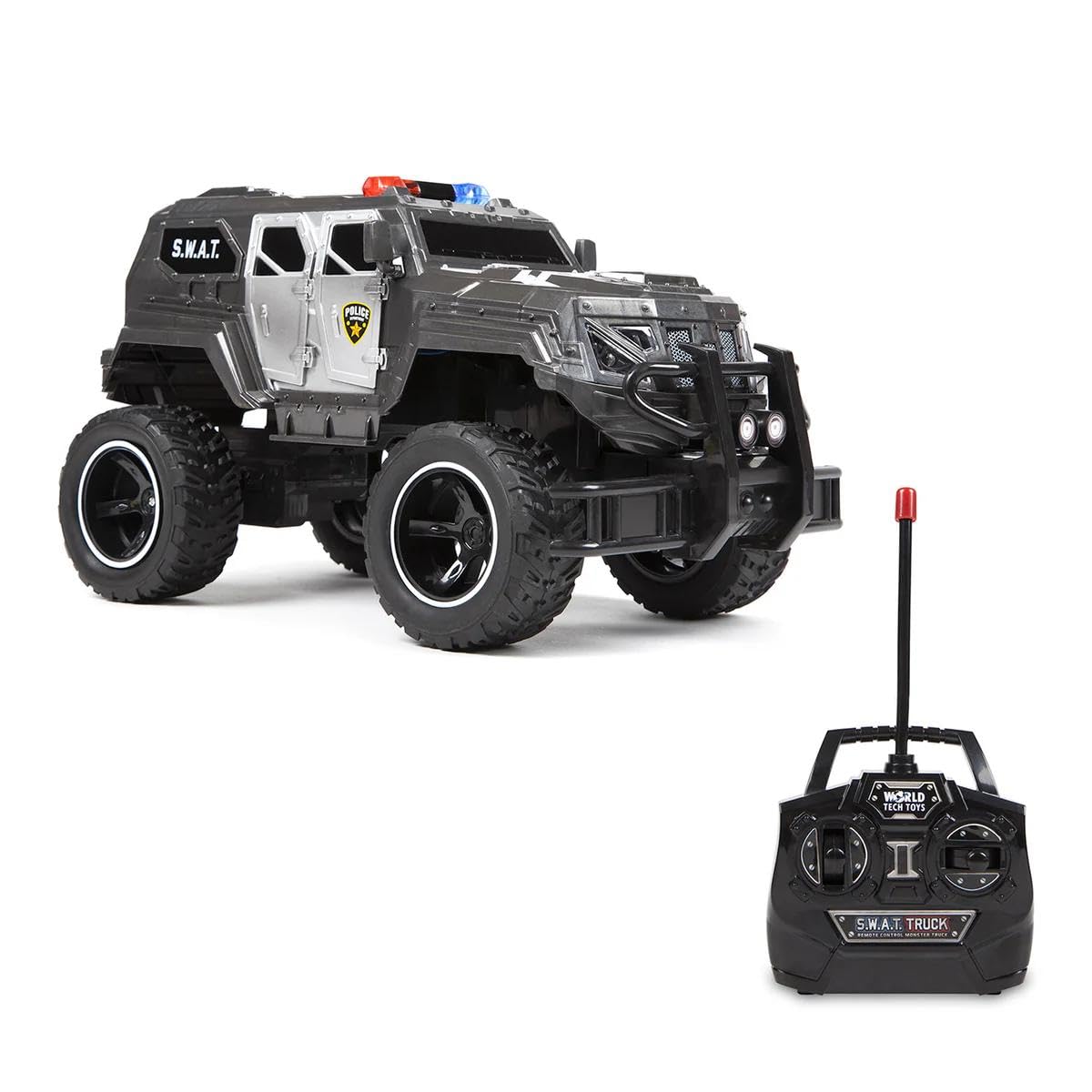 S.W.A.T. 1:14 RC Monster Truck, Police Lights, Sound FX, All-Terrain Tires