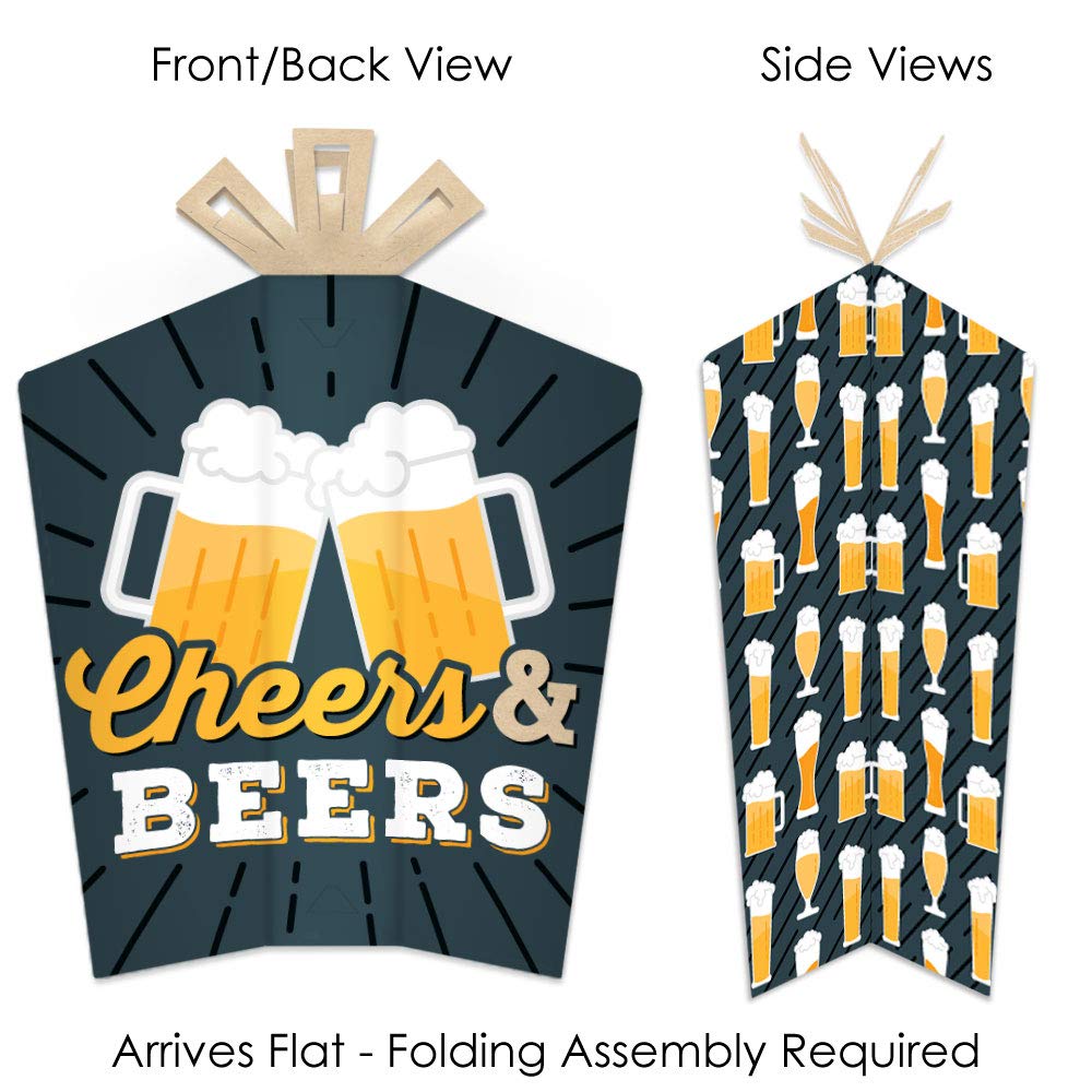 Big Dot of Happiness Cheers and Beers Happy Birthday - Table Decorations - Birthday Party Fold and Flare Centerpieces - 10 Count