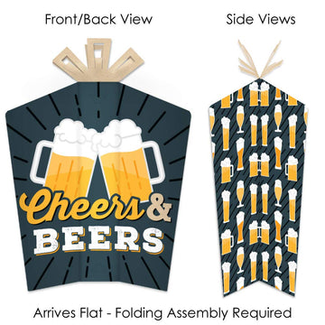 Big Dot of Happiness Cheers and Beers Happy Birthday - Table Decorations - Birthday Party Fold and Flare Centerpieces - 10 Count