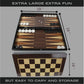 Park&Oz Walnut Premium Turkish Backgammon and Checkers Set 19 Inch Handmade 2 in 1 Wooden Board Game with Glossy Finish Luxury Checkers and Dice
